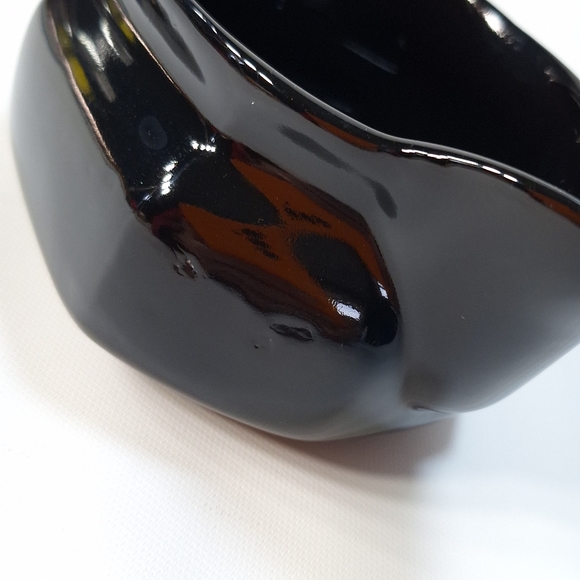 Vintage Black Octagon Shaped Gravy Boat  Dish - Picture 5 of 9